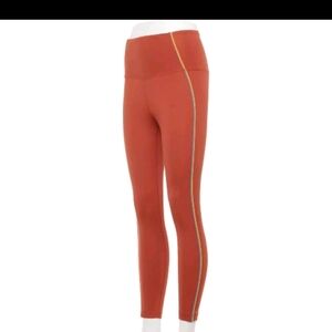 Nike Orange Leggings with Gold Stripe
